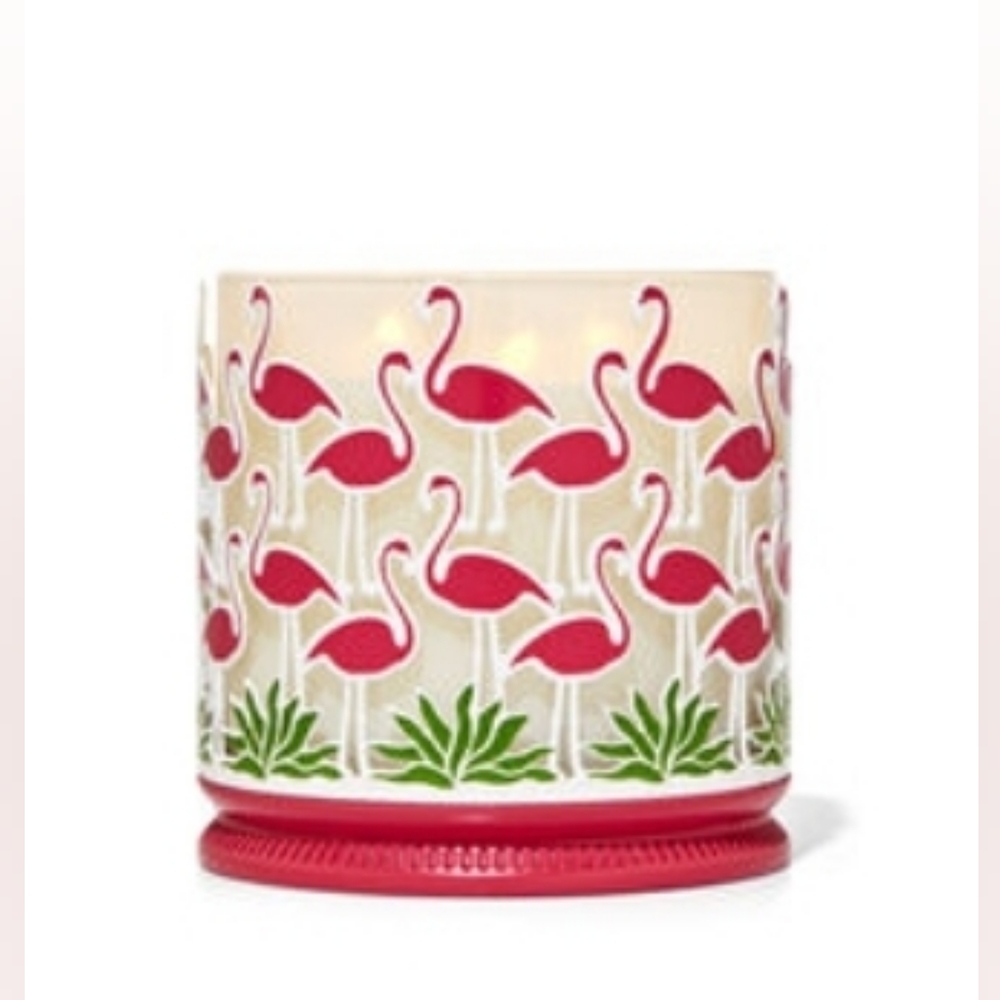 FLAMINGO FLOCK 3-WICK CANDLE HOLDER BY BATH & BODY WORKS